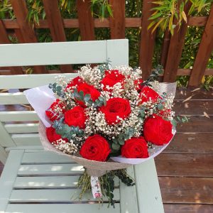 Bouquet 18 rosas eternas rojas